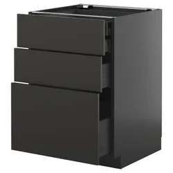 IKEA METOD / KNIVSHULT(895.889.64) sz stj 3fr/2n/wd/w sz, чорно-сірий/Nickebo матовий антрацит