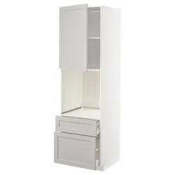 IKEA METOD / MAXIMERA(294.687.90) in sz n pie dr / 2fr / śre / w szu, білий/Lerhyttan світло-сірий