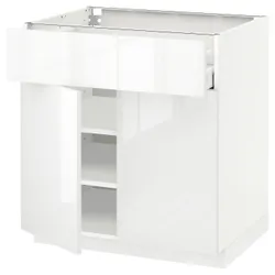 IKEA METOD / MAXIMERA(394.621.13) верхній ящик / 2 двері, білий / Ringhult білий