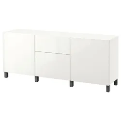 IKEA BESTÅ (094.259.28) поєднання з ящиками, білий / Selsviken / Stubbarp темно-сірий