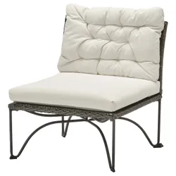 IKEA JUTHOLMEN(995.782.24) садове крісло, темно -сірий/куддарна світло -сірий -рог