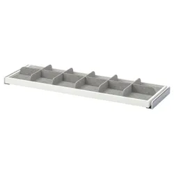 IKEA KOMPLEMENT(893.320.39) висувна полиця з перегородкою, білий / світло-сірий