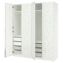 IKEA PAX / LINNABERG/ÅHEIM(095.727.16) Комбінація гардеробу, Білий візерунок/дзеркало