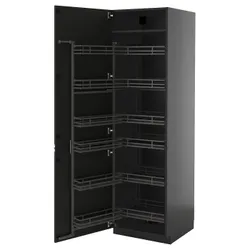 IKEA METOD(195.885.66) Високий шафа з висувною коморою, Чарнозарій/upplöv матовий антрацит
