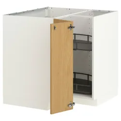 IKEA METOD(896.008.43) Кутовий шафа з каруселі, Білий/Сінарп навколо дуба