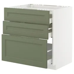 IKEA METOD / MAXIMERA(095.186.25) Sza st pl/3fr/3szu, Biały/axstad gria -green