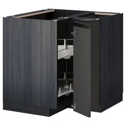 IKEA METOD(694.956.21) кутова шафа з каруселлю, чорний/Upplöv матовий антрацит