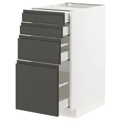 IKEA METOD / MAXIMERA(993.316.90) 4-дверний / 4-місний, білий / Voxtorp темно-сірий