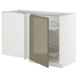 IKEA METOD(995.770.12) Кутовий шафа з висотою полиці, білий/Voxtorp Gloss Dark -brown