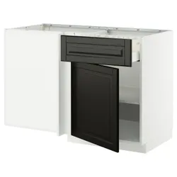 IKEA METOD / MAXIMERA(395.852.08) Кутовий шафа вул. з 1 поштовхами і 1 половиною, Biały/Bodbyn Black