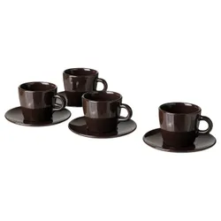 IKEA FÄRGKLAR (704.854.33) Чашка з блюдцем, глянсовий / коричневий