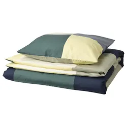 IKEA BRUNKRISSLA(005.548.11) підодіяльник і наволочка, зелений/різнокольоровий