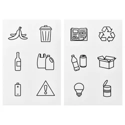 IKEA HUSBONDE(806.061.42) Наклейки Встановіть 12 шт., Кидати і сортувати