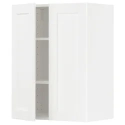 IKEA METOD(294.734.85) навісна шафа з полицями / 2 двер, Enköping білий / ефект білого дерева
