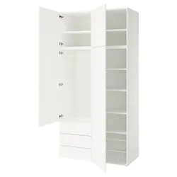 IKEA PLATSA(195.858.79) гардероб 4 двері+3 ящики, Білий/Фоннес Білий