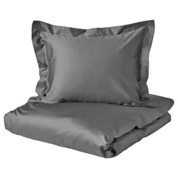 IKEA LUKTJASMIN Комплект постільної білизни, темно-сірий (404.425.34)