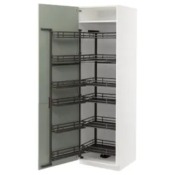 IKEA METOD(394.865.62) висока шафа з висувною коморою, білий/Stensund світло-зелений