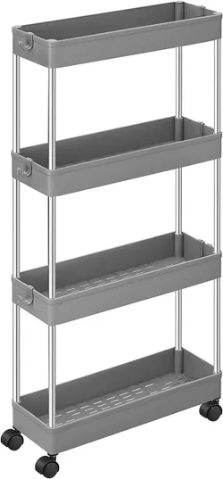 Візок на колесах із 4 рівнями сірого 86 см