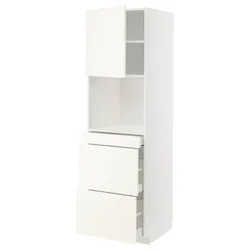 IKEA METOD / MAXIMERA(395.074.61) Шафа НВЧ комбінована з дверцятами/3 ящики, білий/Vallstena білий