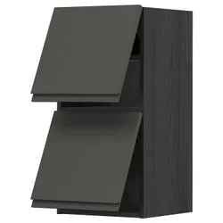 IKEA METOD(493.937.46) горизонтальна шафа 2 дверцята відкриваються сенсорні, чорний/Voxtorp темно-сірий