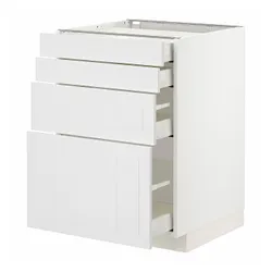 IKEA METOD / MAXIMERA(194.095.03) шафа ст 4фр / 4ч, білий / Stensund білий
