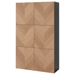 IKEA BESTÅ(894.216.53) поєднання з дверима, blackbrąz / Hedeviken okl dęb