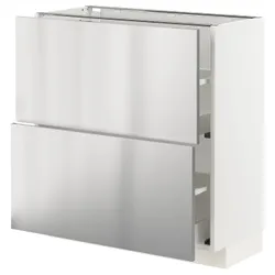 IKEA METOD / MAXIMERA(693.299.62) шафа / 2 szu /, білий / Vårsta нержавіюча сталь