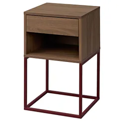 IKEA VIKHAMMER(005.966.65) нічний стіл, горіховий шпон