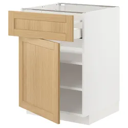 IKEA METOD / MAXIMERA(095.092.30) ящики/двері базової шафи, білий/Дуб Форсбака