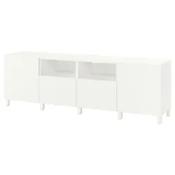 IKEA BESTÅ(094.013.57) Тумба під телевізор з дверцятами та ящиками, білий / Lappviken / Stubbarp білий