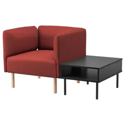 IKEA LILLEHEM(195.697.37) крісло та стіл, Gunnared коричнево-червоний/дерево