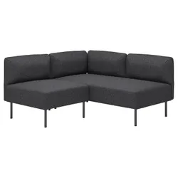 IKEA LILLEHEM(395.363.07) Модульний кутовий диван, 2-х осіб, Gunnared темно -сірий/метал