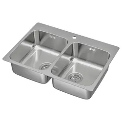 IKEA LÅNGUDDEN(191.574.87) мийка, 2 камери, нержавіюча сталь