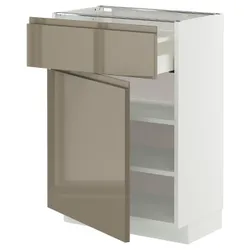 IKEA METOD / MAXIMERA(095.773.42) Кабінет STJ, білий/Voxtorp Gloss Dark -brown