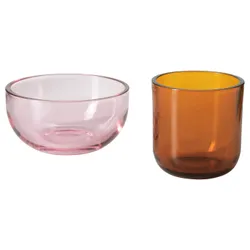 IKEA TALLTITA(806.059.01) Власник свічок Tealight, 2 шт., рожевий/коричневий