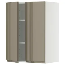 IKEA METOD(895.767.77) настінна шафа з полками/2 двері, білий/Voxtorp Gloss Dark -brown