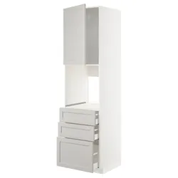 IKEA METOD / MAXIMERA(294.674.08) висота шафи b / двері / 3 szu, білий/Lerhyttan світло-сірий