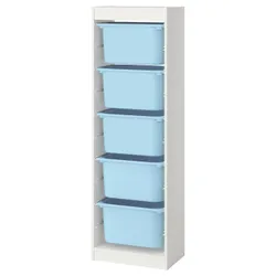 IKEA TROFAST(595.754.73) Полиця з контейнерами, білий/світло -блакитний