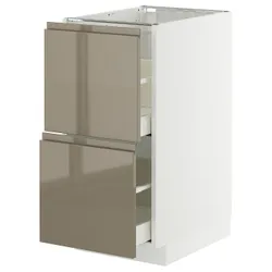 IKEA METOD / MAXIMERA(595.768.87) STJ 2FR/2W, білий/Voxtorp Gloss Dark -brown