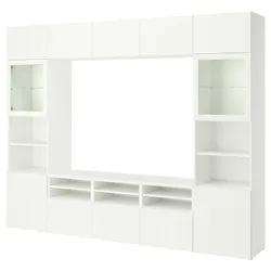 IKEA BESTÅ(796.145.29) Комбінація телевізор/скляні двері, білий/Förvaltare білий