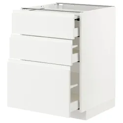 IKEA METOD / MAXIMERA (494.337.71) шафа з висувною стільницею / 3 шухляди, білий / Voxtorp матовий білий
