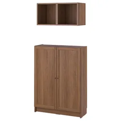 IKEA BILLY / EKET(095.060.76) комбінація з дверима, коричневий горіх