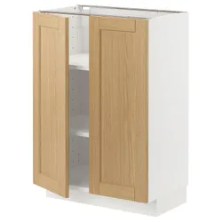 IKEA METOD(995.090.99) підлогова шафа/полиці/2 двері, білий/Дуб Форсбака