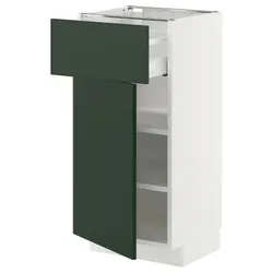 IKEA METOD / MAXIMERA(295.571.16) шафа ящики/двері, білий/Хавсторп темно-зелений