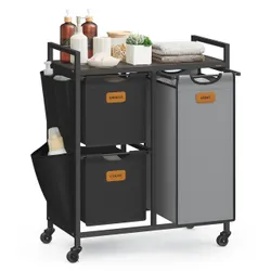 3-камерний сіро-чорний кошик для миття кошика