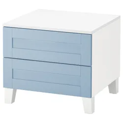 IKEA PLATSA(395.557.01) комод, 2 ящики, Biały/sannidal Blue