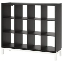IKEA KALLAX(194.426.92) книжкова шафа з несучим каркасом, чорно-коричневий / білий