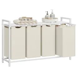 Кошик для пральні 4 камер білого сірого