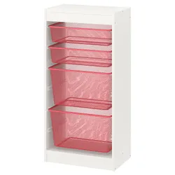 IKEA TROFAST(594.787.21) стелаж з контейнерами, білий/яскраво-червоний
