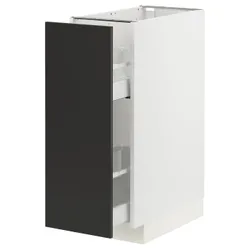 IKEA METOD / MAXIMERA(694.990.87) підлогова шафа/висувне внутрішнє обладнання, білий/Nickebo матовий антрацит